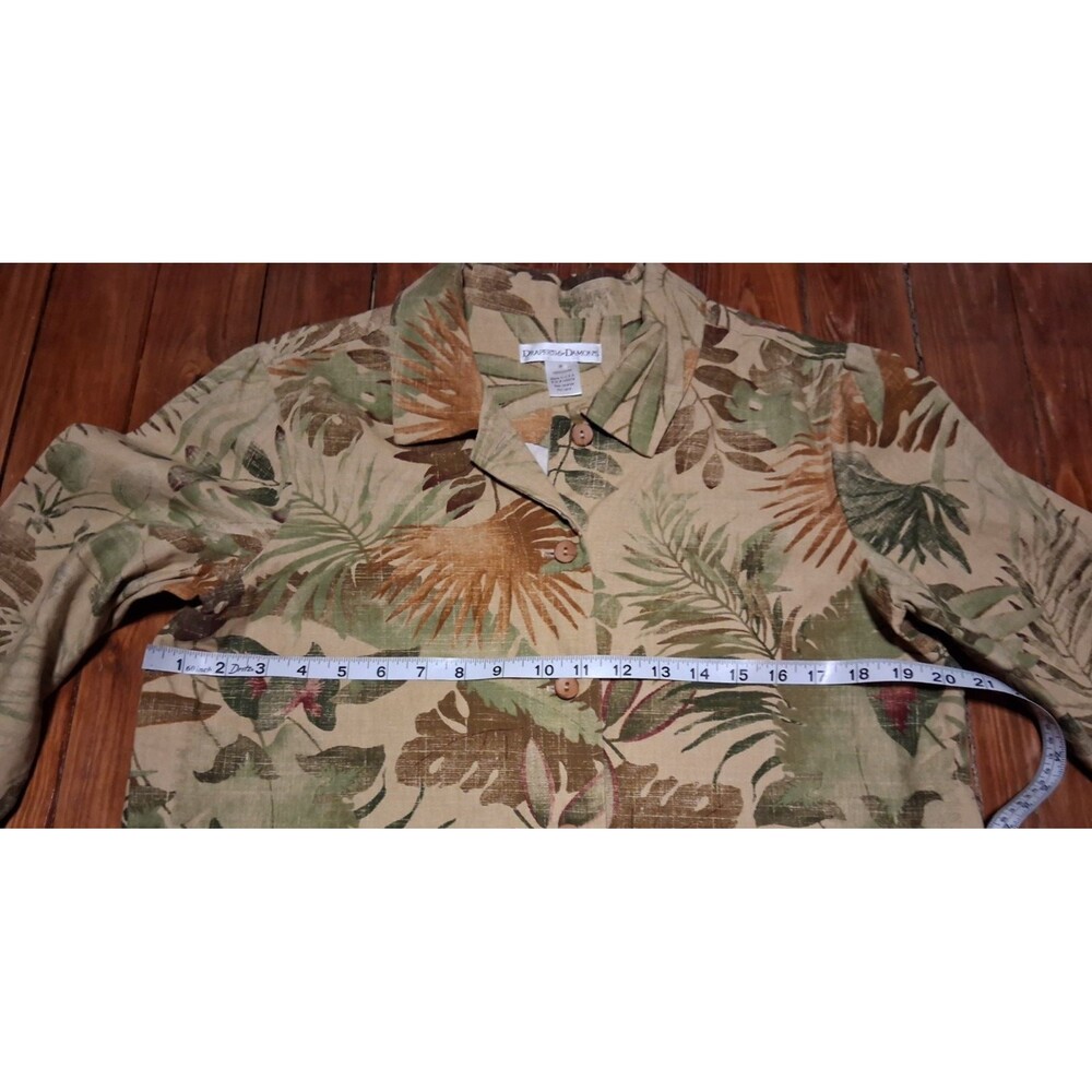 Drapers & Damons Tropical Beige/green Blazer 100% Cotton Medium - Picture 10 of 11